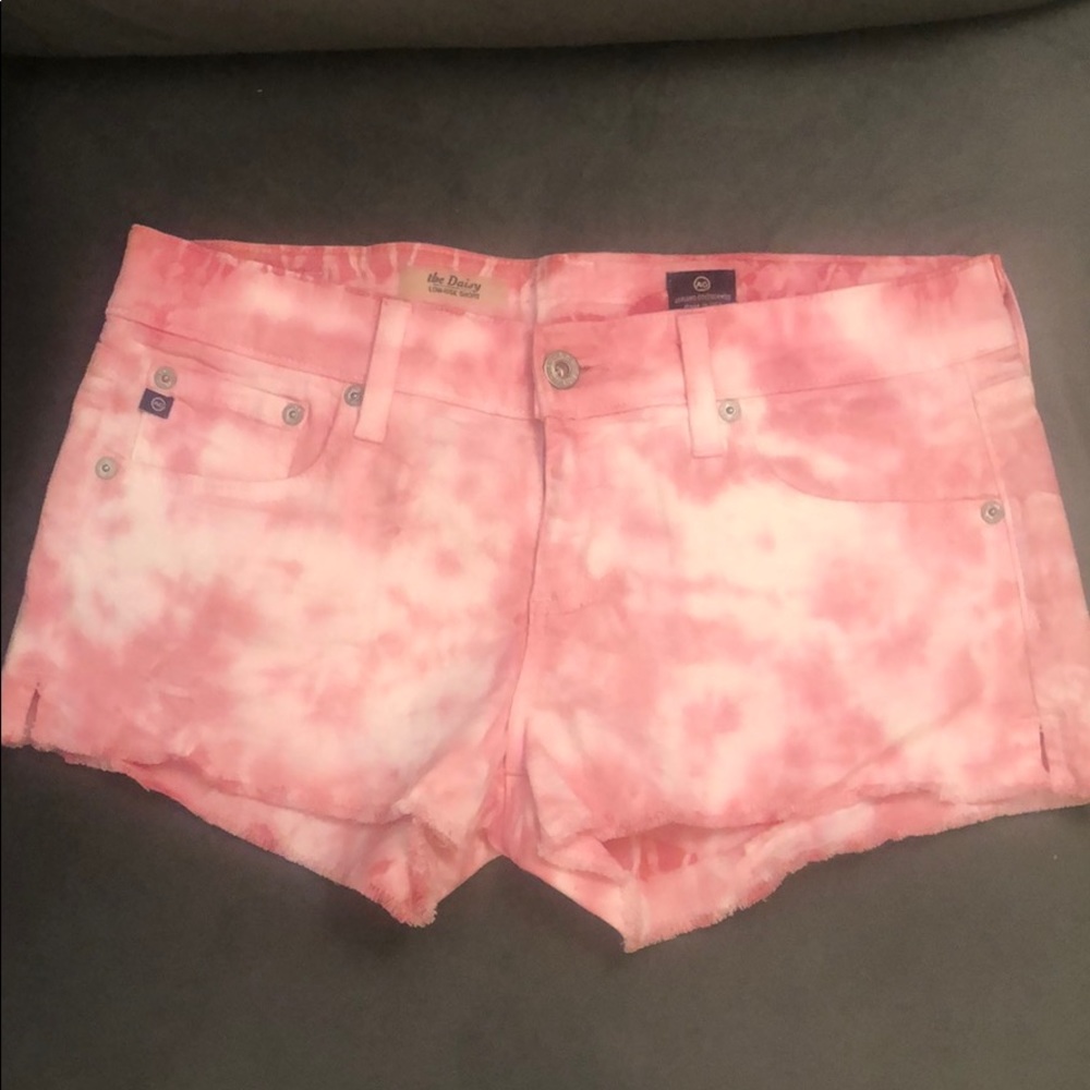 AG Pink Tye Die Denim Shorts